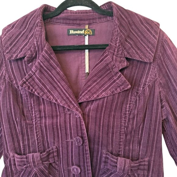 Vintage Rewind Burgundy Corduroy Wide Collar Jacket Sz 6 Y2K, Preppy, Casual - Picture 2 of 10